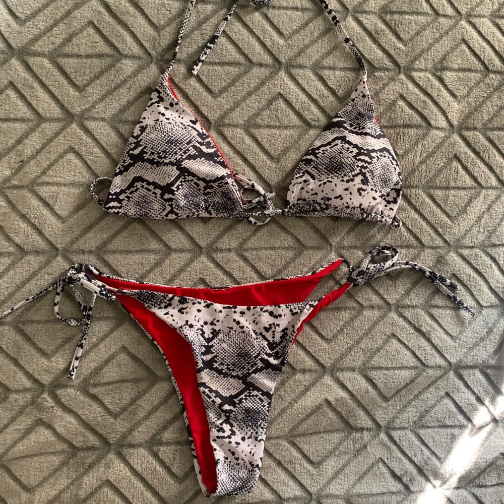 Snake print bathing suit